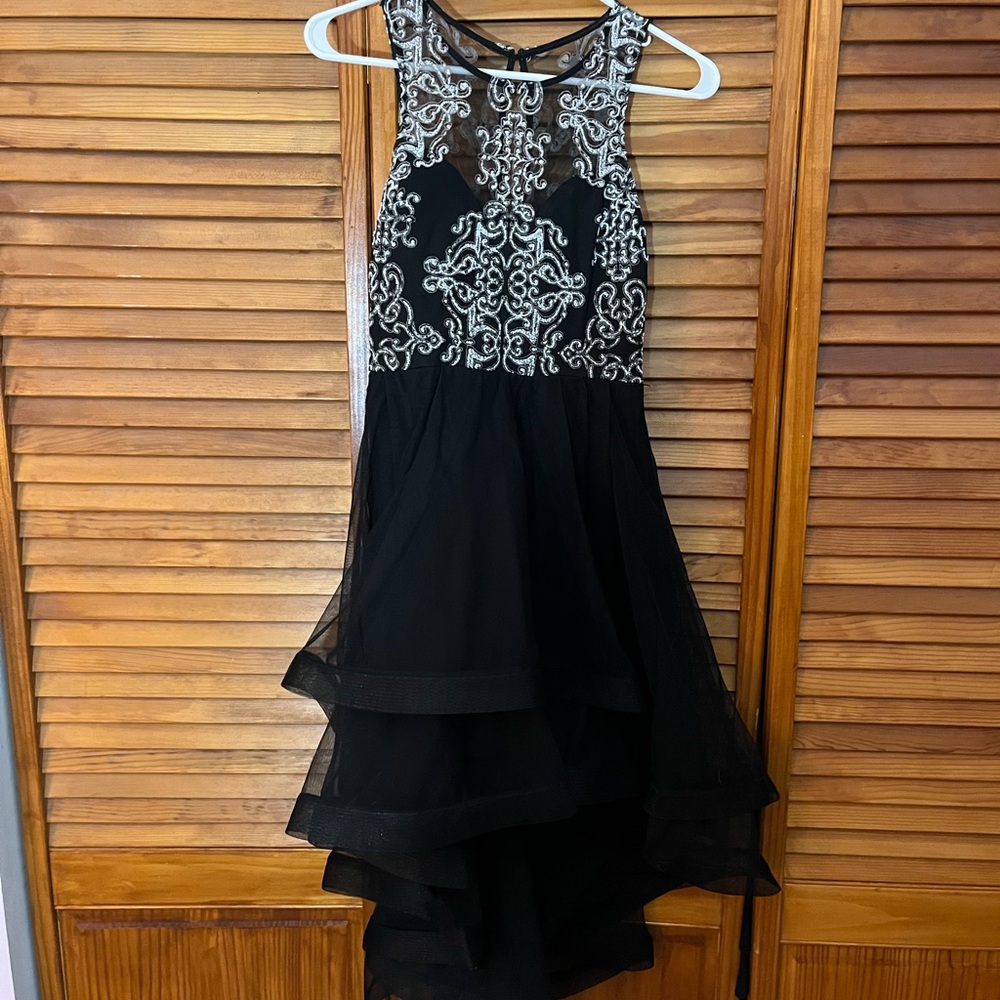 Speechless Black and Silver High Low Dress